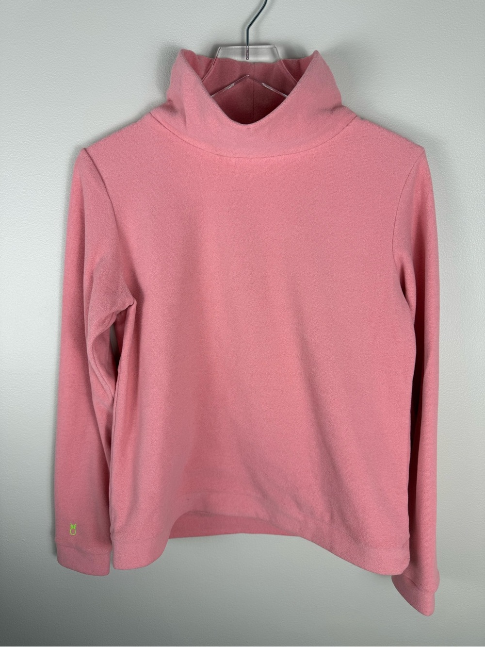 DUDLEY STEPHENS Park Slope Terry Fleece Turtleneck Coral M
